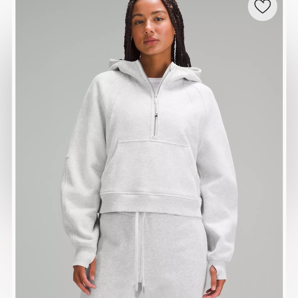 Lululemon Scuba Oversized Half-Zip Hoodie Heathered Core Ultra Light Grey